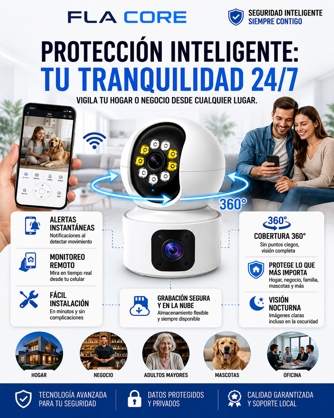 Cámara de seguridad con tarjeta SIM 4G calidad 4PM